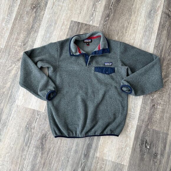 Patagonia Gray Navy Synchilla Pullover Womens Extra Small - Picture 2 of 16